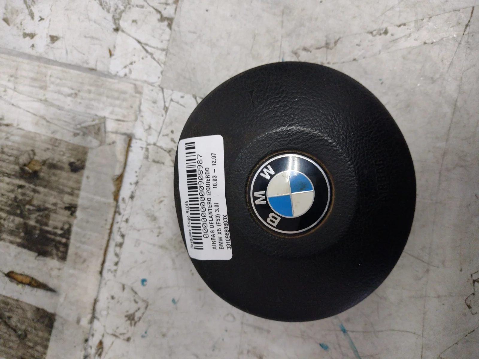 Foto de AIRBAG DELANTERO IZQUIERDO BMW SERIE X5 (E53) 3.0 24V CAT (231 CV / 170 KW) referencia 33109680803X