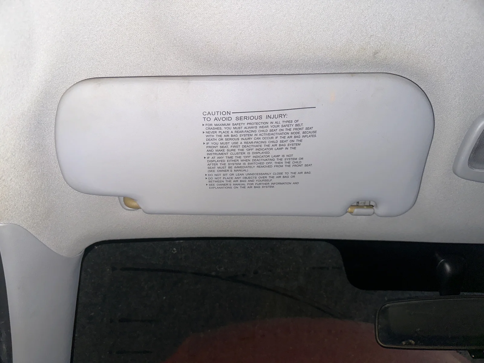 Foto de PARASOL IZQUIERDO KIA PICANTO (SA) 1.1 CAT (65 CV / 48 KW)