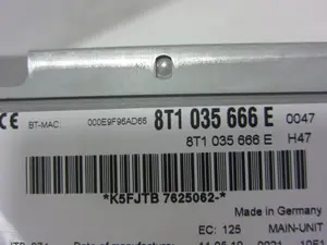 Foto de SISTEMA AUDIO / RADIO CD AUDI A5 CABRIOLET (8F7) 2.7 V6 24V TDI (190 CV / 140 KW) referencia 8T1035666E foto 5