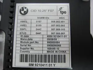 Foto de PANTALLA MULTIFUNCION BMW SERIE 5 GRAN TURISMO (F07) 3.0 24V Turbo (306 CV / 225 KW) referencia 6550920506501 foto 3