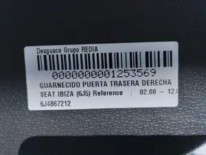 Foto de GUARNECIDO PUERTA TRASERA DERECHA SEAT IBIZA BERLINA (6J5) 1.9 TDI (105 CV / 77 KW) referencia 6J4867212 foto 2