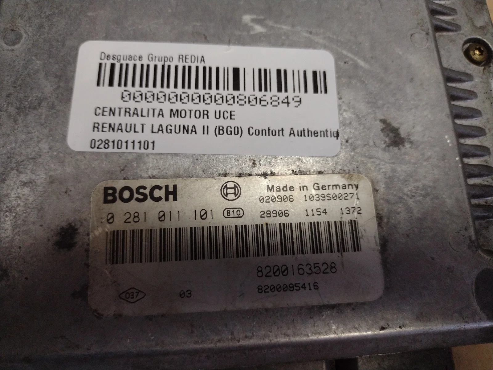 Foto de CENTRALITA MOTOR UCE RENAULT LAGUNA II (BG0) referencia 0281011101