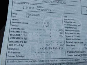 VOLKSWAGEN GOLF IV BERLINA (1J1)(10.1997) foto 8